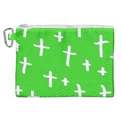 Green White Cross Canvas Cosmetic Bag (xl) by snowwhitegirl