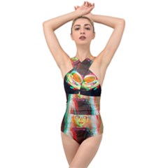 Eating Lunch 3d Cross Front Low Back Swimsuit by snowwhitegirl