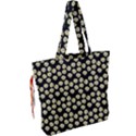 Antique Flowers Black Drawstring Tote Bag View2