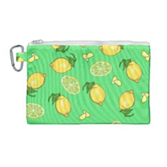 Lemons And Limes Canvas Cosmetic Bag (large) by snowwhitegirl