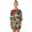 Fruit Branches Green Half Sleeve Chiffon Kimono View1