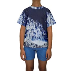 Blue Waves Sea Kids  Short Sleeve Swimwear by snowwhitegirl