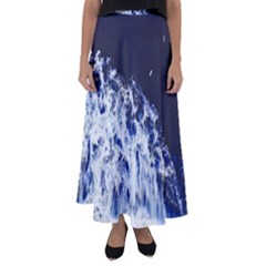 Blue Waves Sea Flared Maxi Skirt by snowwhitegirl