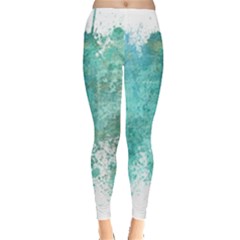 Splash Teal Leggings  by vintage2030