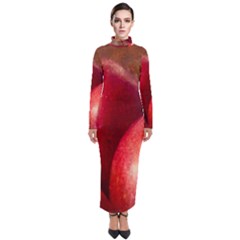 Three Red Apples Turtleneck Maxi Dress by FunnyCow