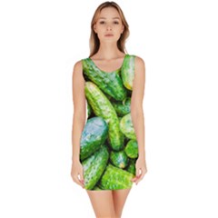 Pile Of Green Cucumbers Bodycon Dress by FunnyCow