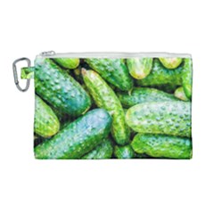 Pile Of Green Cucumbers Canvas Cosmetic Bag (large) by FunnyCow