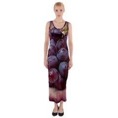 Red And Green Grapes Fitted Maxi Dress by FunnyCow