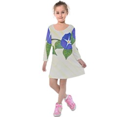 Morning Glory Kids  Long Sleeve Velvet Dress by lwdstudio