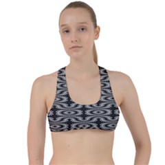 Monochrome Centipede Arabesque Criss Cross Racerback Sports Bra by linceazul