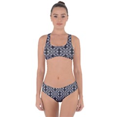 Monochrome Centipede Arabesque Criss Cross Bikini Set by linceazul