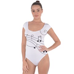 Music Partition Short Sleeve Leotard  by alllovelyideas