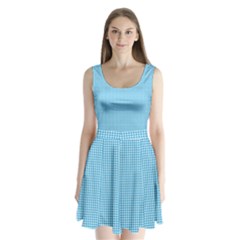 Oktoberfest Bavarian Blue Houndstooth Check Split Back Mini Dress  by PodArtist