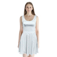 Mini Oktoberfest Bavarian Blue Polkadots On White Split Back Mini Dress  by PodArtist