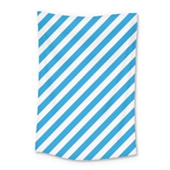 Oktoberfest Bavarian Blue And White Candy Cane Stripes Small Tapestry by PodArtist