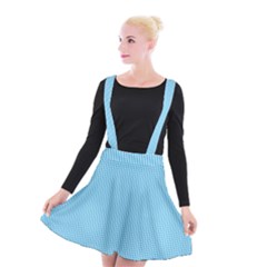 Oktoberfest Bavarian Blue And White Small Gingham Check Suspender Skater Skirt by PodArtist