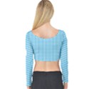 Oktoberfest Bavarian Blue and White Gingham Check Long Sleeve Crop Top View2