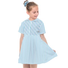 Oktoberfest Bavarian Blue And White Mattress Ticking Kids  Sailor Dress by PodArtist