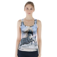 Wonderful Wild Fantasy Horse On The Beach Racer Back Sports Top by FantasyWorld7