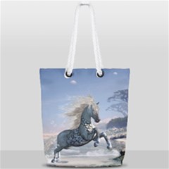 Wonderful Wild Fantasy Horse On The Beach Full Print Rope Handle Tote (small) by FantasyWorld7