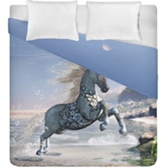 Wonderful Wild Fantasy Horse On The Beach Duvet Cover Double Side (king Size) by FantasyWorld7