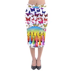 African Americn Art African American Women Velvet Midi Pencil Skirt by AlteredStates