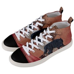 Awesome Black And White Wolf Men s Mid-top Canvas Sneakers by FantasyWorld7