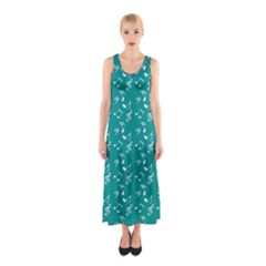 Teal Music Sleeveless Maxi Dress by snowwhitegirl