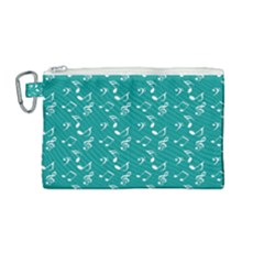 Teal Music Canvas Cosmetic Bag (medium) by snowwhitegirl