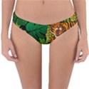 Tropical Pelican Tiger Jungle Black Reversible Hipster Bikini Bottoms View1