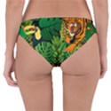 Tropical Pelican Tiger Jungle Black Reversible Hipster Bikini Bottoms View2