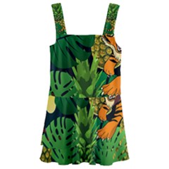 Tropical Pelican Tiger Jungle Black Kids  Layered Skirt Swimsuit by snowwhitegirl