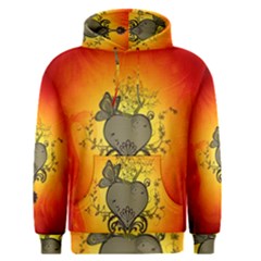 Wonderful Heart With Butterflies And Floral Elements Men s Pullover Hoodie by FantasyWorld7