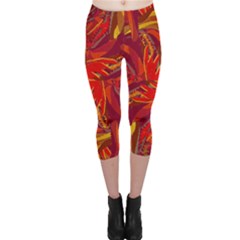 Colorful Abstract Ethnic Style Pattern Capri Leggings  by dflcprints