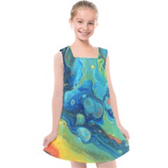 Fire Edge Nebula Kids  Cross Back Dress by lwdstudio