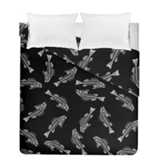 Vintage Fish Skeleton Pattern  Duvet Cover Double Side (full/ Double Size) by Valentinaart