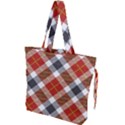 Smart Plaid Warm Colors Drawstring Tote Bag View1