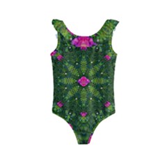 The Most Sacred Lotus Pond  With Bloom    Mandala Kids  Frill Swimsuit by pepitasart