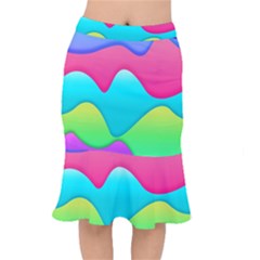 Lines Curves Colors Geometric Lines Mermaid Skirt by Nexatart