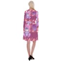 Illustration Love Celebration Long Sleeve Velvet Front Wrap Dress View2