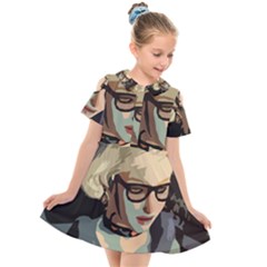 Girl Thinking Kids  Short Sleeve Shirt Dress by snowwhitegirl