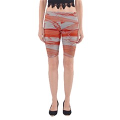 Orange Swirl Yoga Cropped Leggings by WILLBIRDWELL