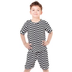 Wave Pattern Wavy Water Seamless Kid s Set by Nexatart