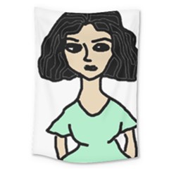 Angry Girl Large Tapestry by snowwhitegirl