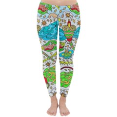 Cosmic Dragonflies Classic Winter Leggings by chellerayartisans