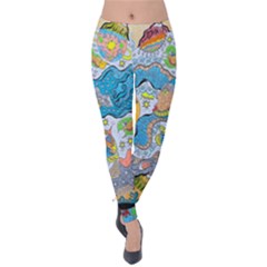 Angel Mermaids Velvet Leggings by chellerayartisans