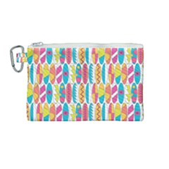 Rainbow Colored Waikiki Surfboards  Canvas Cosmetic Bag (medium) by PodArtist