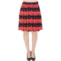 Donated Kidney Pink and Black Halloween Nightmare Stripes  Velvet High Waist Skirt View1