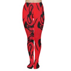 Red And Black Design By Flipstylez Designs Tights by flipstylezfashionsLLC