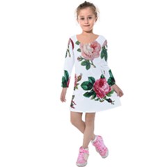 Roses 1770165 1920 Kids  Long Sleeve Velvet Dress by vintage2030